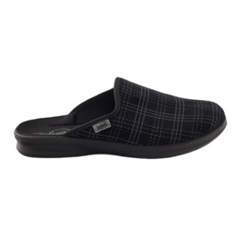 Black Befado 548m003 checkered slippers grey