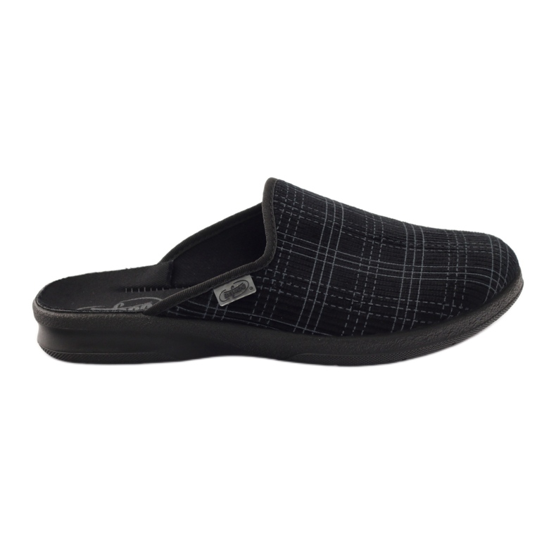 Black Befado 548m003 checkered slippers grey
