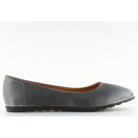 Gray satin ballerinas A8621 gray grey
