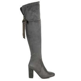 Bestelle Suede Musketeers With A Bow grey Bestelle Suede Musketeers With A Bow grey