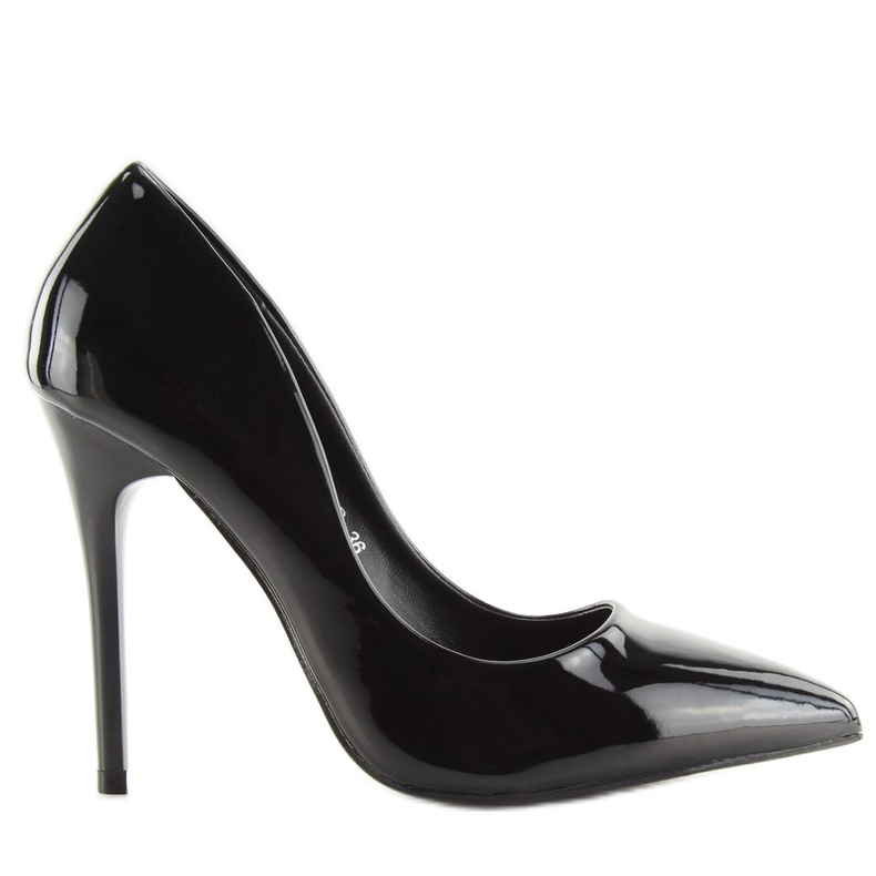 Black lacquered women's high heels LL-89P Black