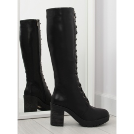 Black lace-up boots AE80P black