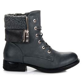 Queentina Lace-up boots grey