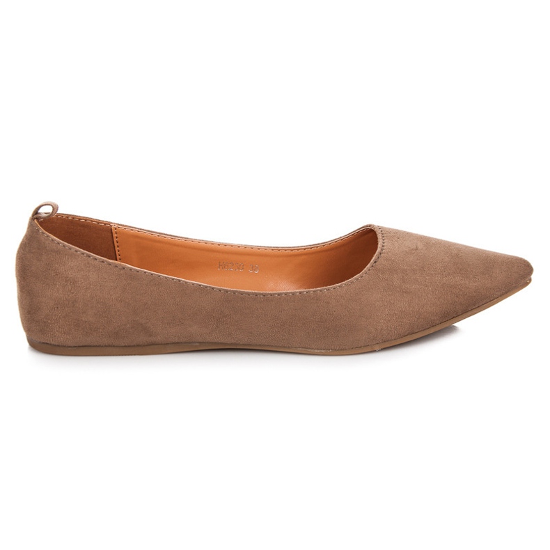 Licean V-neck suede ballerinas brown