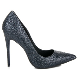 Glitter heels vices black