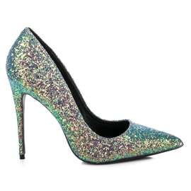 Glitter high heels Vices green