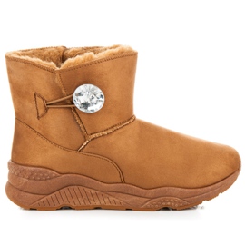 Anesia Paris Snow boots fastened with a button brown multicolored