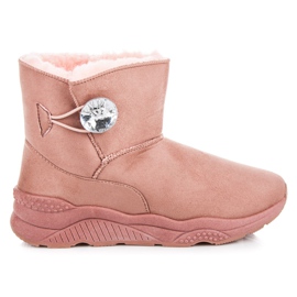 Anesia Paris Snow boots fastened with a button pink