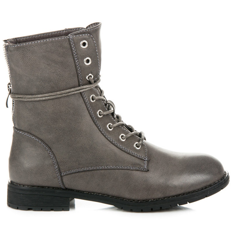 Queentina Lace-up workery boots grey