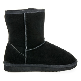 Coco Perla Women's leather snow boots black