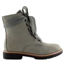 Gray Lace-up boots 8308 Gray grey