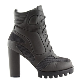 Gray High-heeled boots 9132 Gray grey