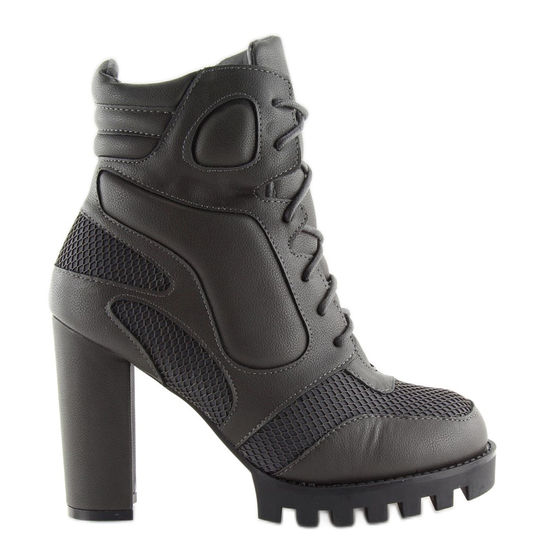 Gray High-heeled boots 9132 Gray grey