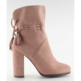 Boots with wide heels pink 1318 pink