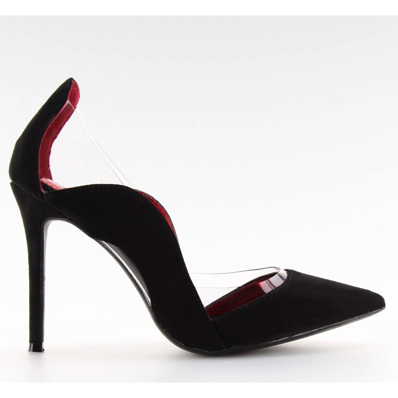 Black pins with transparent inserts