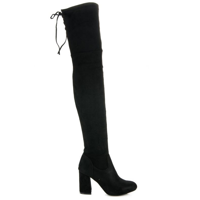 Black Thigh-boots On A Post