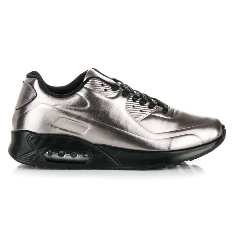 Shiny Lace-up Sneakers grey