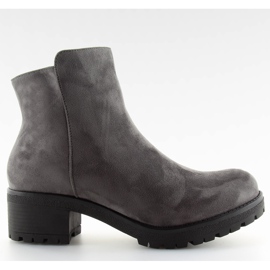 Gray women's boots with wide heels grey