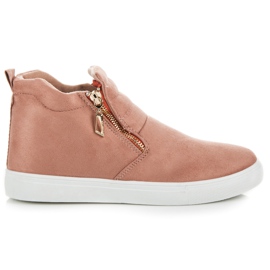Suede Slip-On Sneakers pink