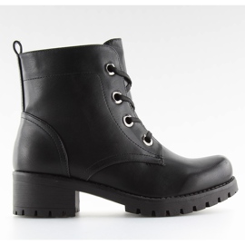 Black lace up boots HQ891 black
