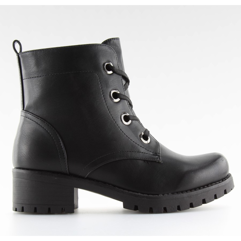 Black lace up boots HQ891 black