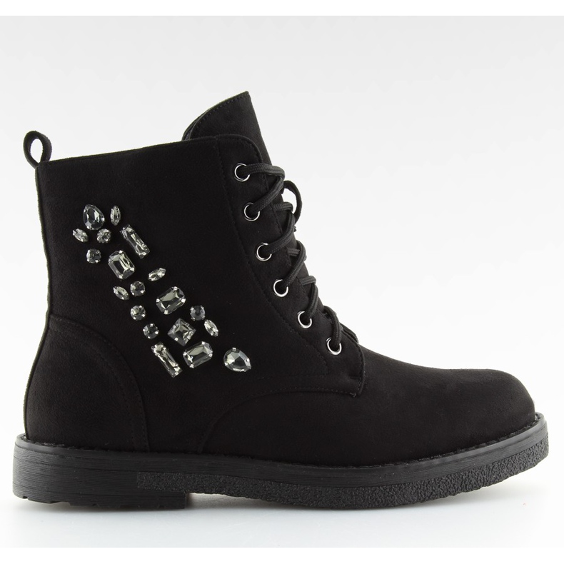 Black lace-up boots HQ901 black Black lace-up boots HQ901 black