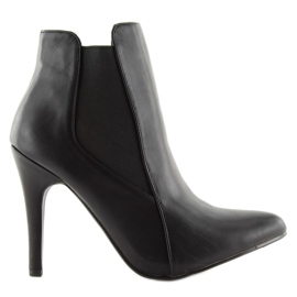 Black Boots On High Heel Matte Black 9095-43A