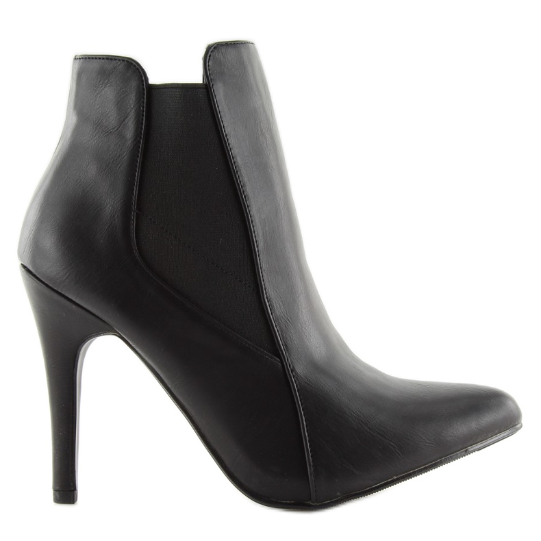 Black Boots On High Heel Matte Black 9095-43A