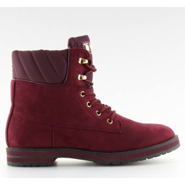 Lace-up boots, burgundy wine red Lace-up boots, burgundy wine red