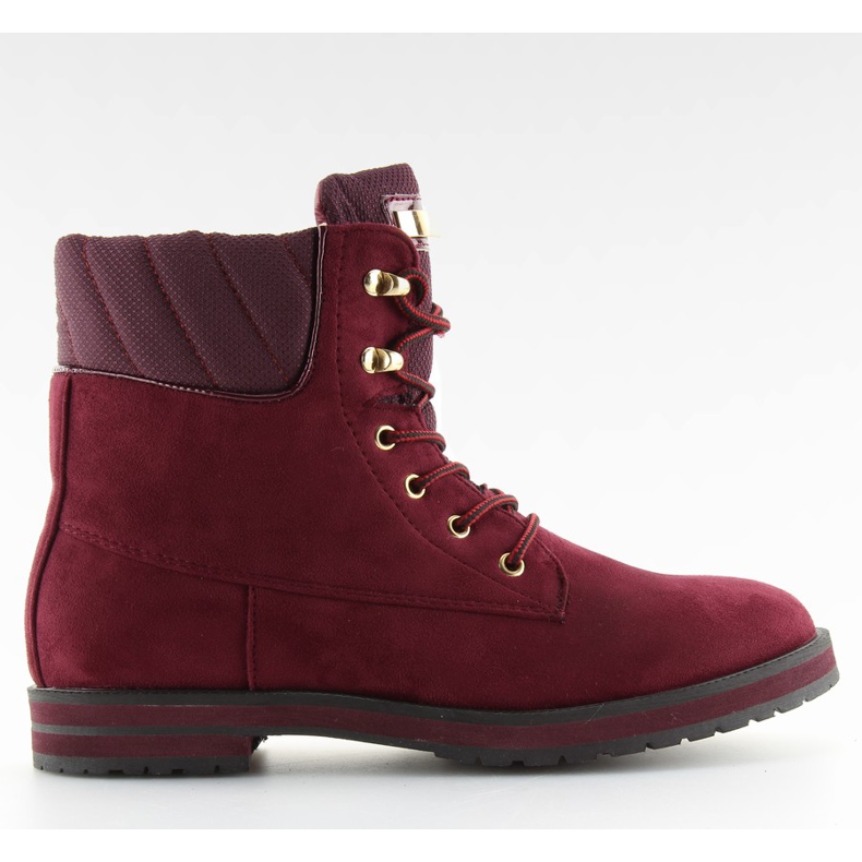 Lace-up boots, burgundy wine red