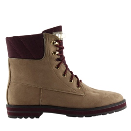 Lace-up boots beige 1539 Khaki