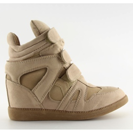 Women's beige sneakers BZ8386-KB Khaki