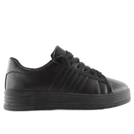 Black black sneakers with high sole