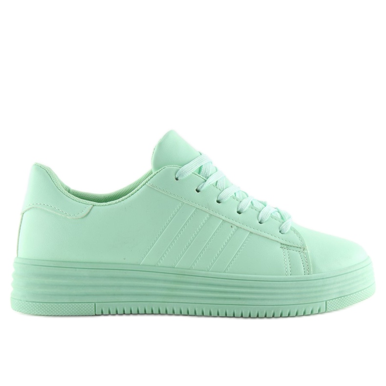 Green high-soled sneakers