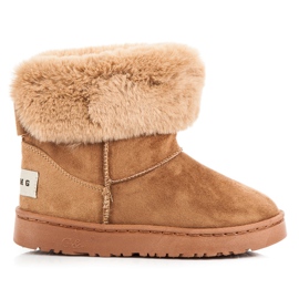 Bella Paris Snow boots with a bow brown