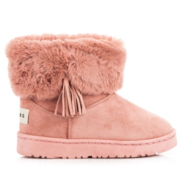 Bella Paris Mukluki With Fringes pink