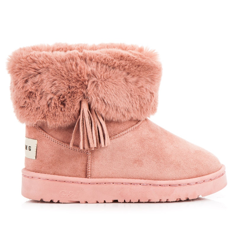 Bella Paris Mukluki With Fringes pink