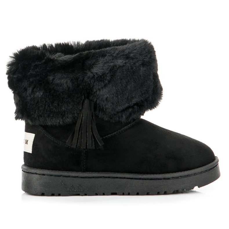 Bella Paris Mukluki With Fringes black