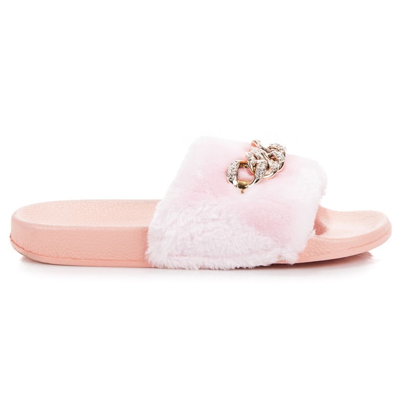 Queen Vivi Pink flip-flops with fur Queen Vivi Pink flip-flops with fur