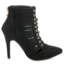 Cm Paris Openwork ankle boots black Cm Paris Openwork ankle boots black
