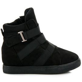 Black wedge sneakers