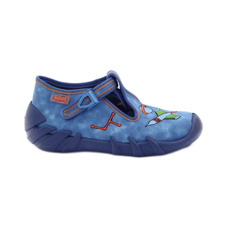 Befado children's shoes 110p315 slippers green orange blue