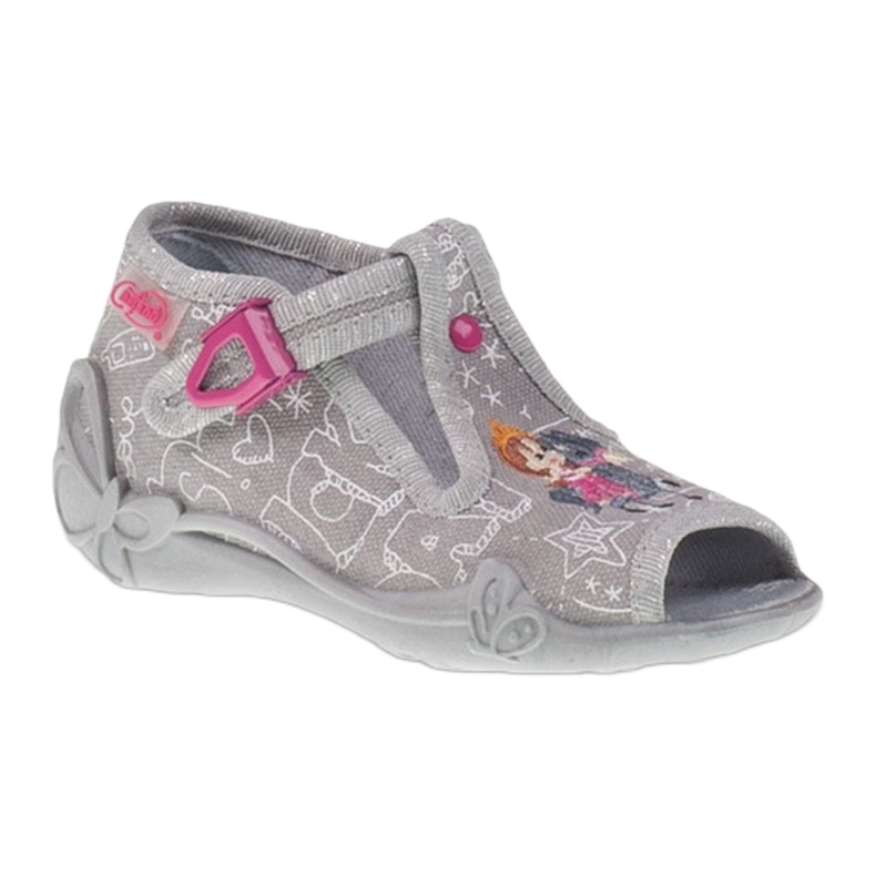 Befado children's shoes 213p103 slippers grey pink