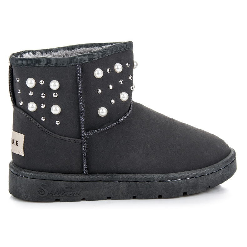 Bella Paris Beaded snow boots grey