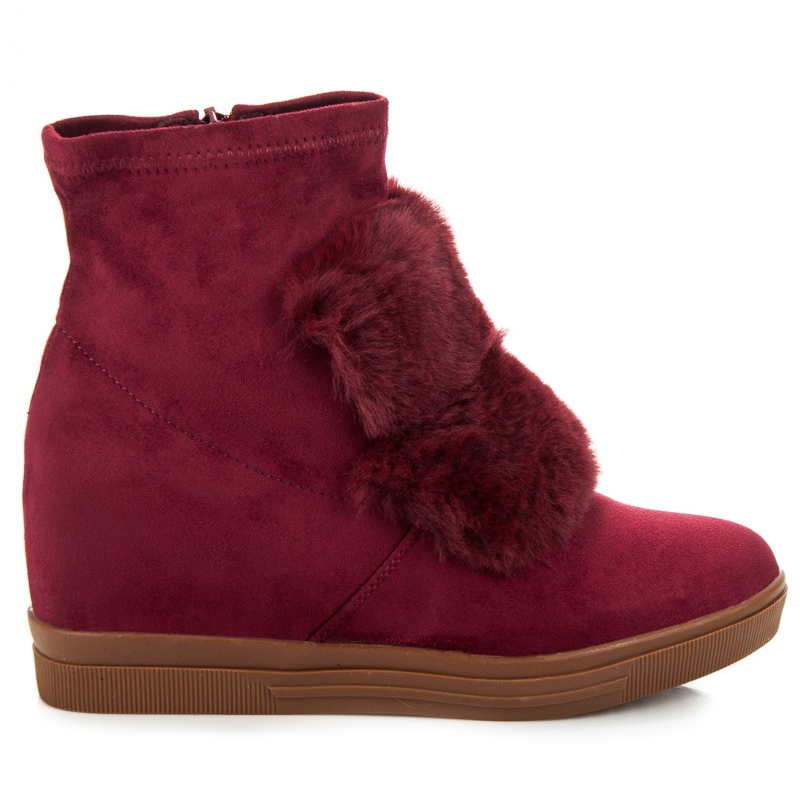 Burgundy wedge sneakers sales