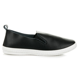 Faux leather slipons black