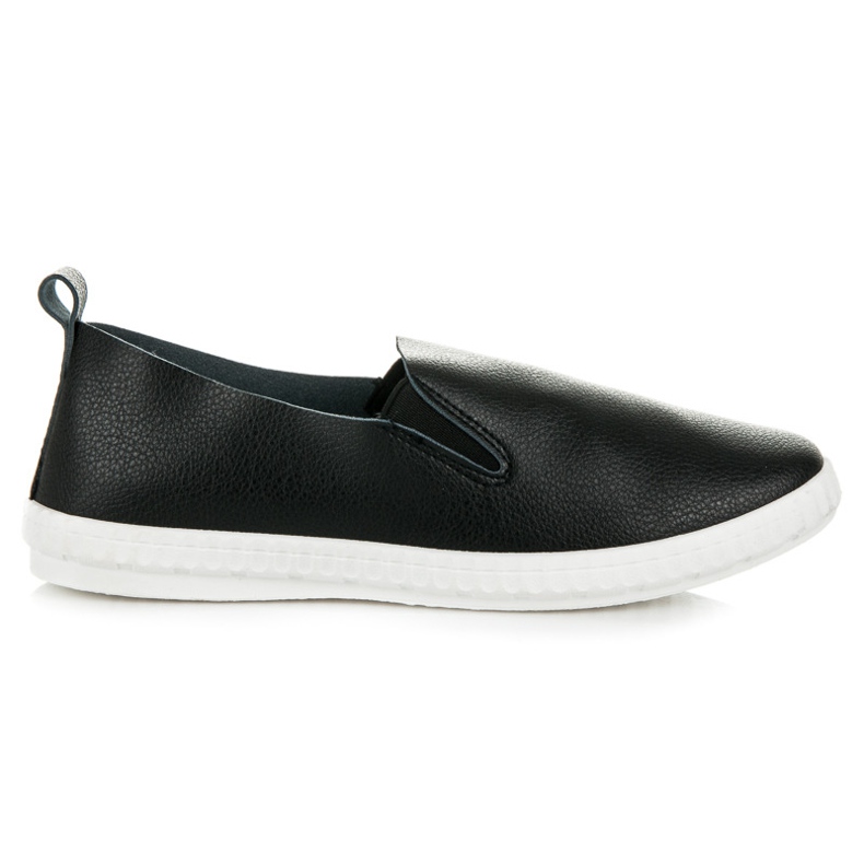 Faux leather slipons black