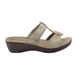 Gold Inblu GL086 velcro slippers yellow brown