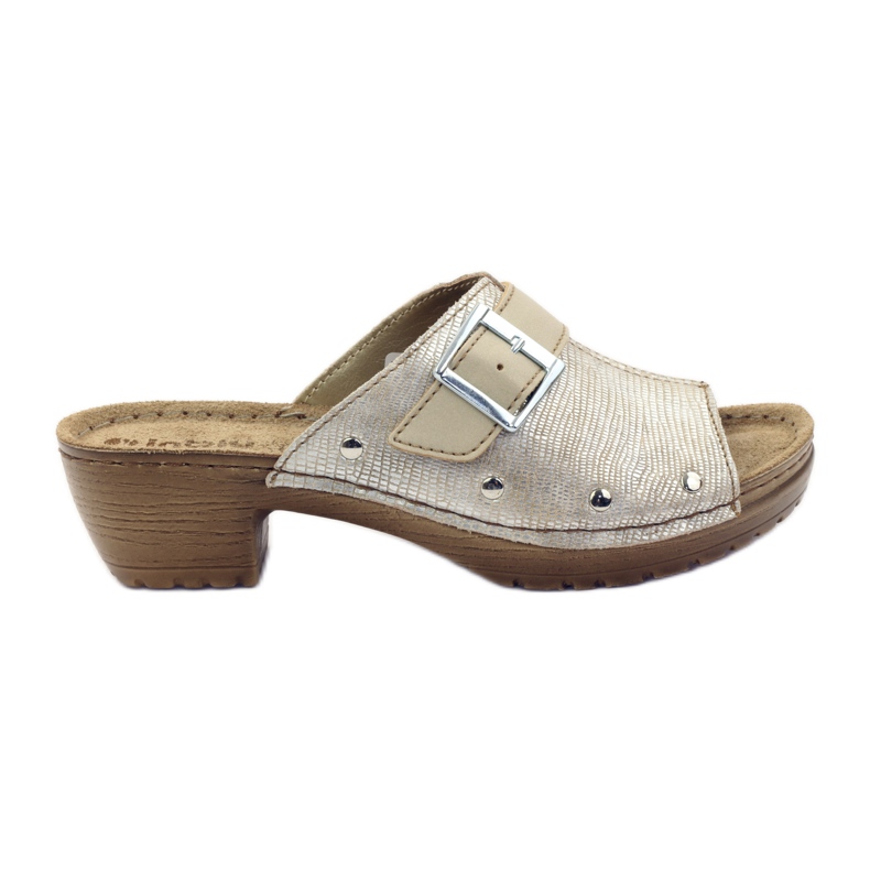 INBLU BL061 silver beige buckle slippers brown grey INBLU BL061 silver beige buckle slippers brown grey