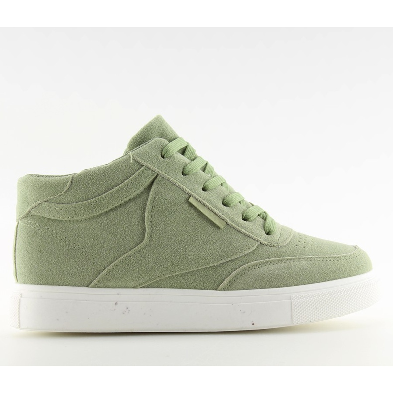 Green suede women's sneakers NB171P Green